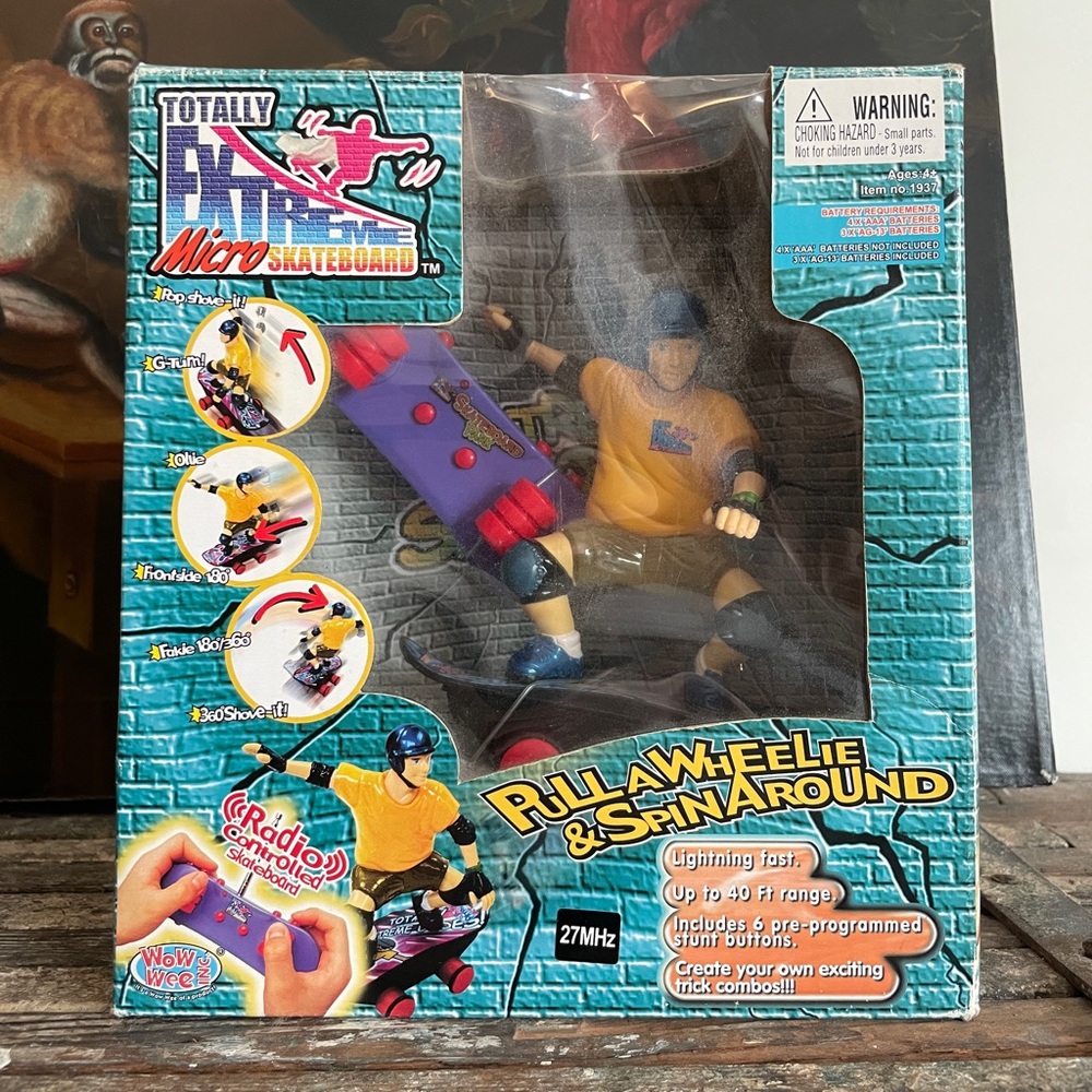 Vintage 90’s totally extreme Micro Skateboard - Yellow and Purple new in box